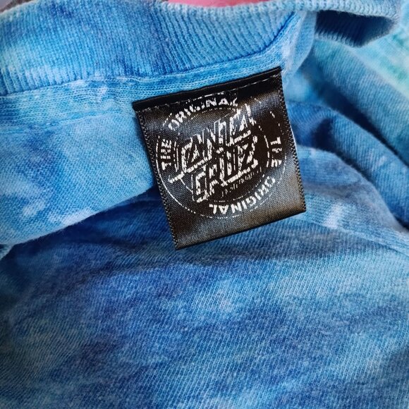 Medium T-shirt Men's Skateboards Santa Cruz Blue Tie-Dye T-Shirt M 100% Cotton - Picture 5 of 6